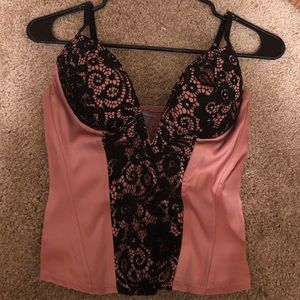 Pink Lace Bustier Top